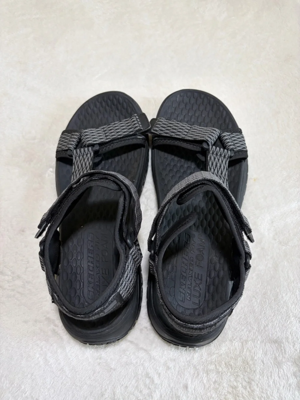 Skechers Goodyear Black‎ Gray Strappy Outdoor Sandals Sz 11